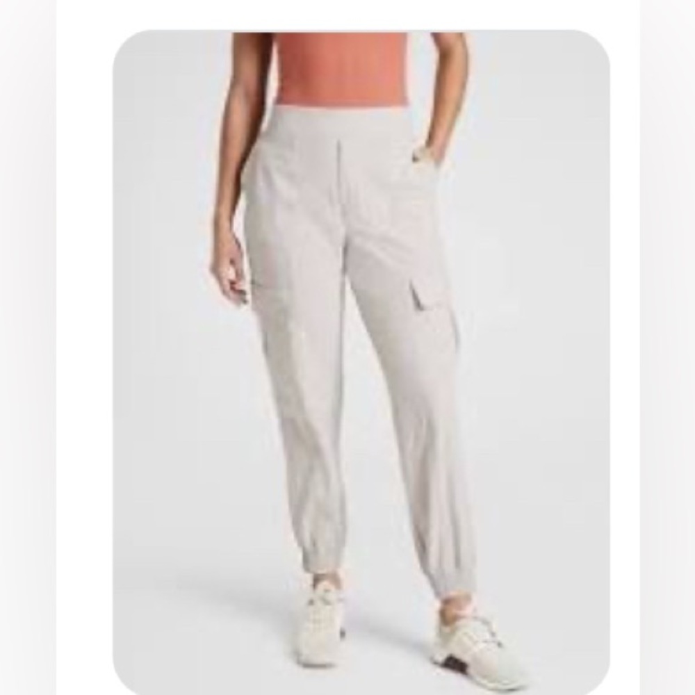 Athleta Chelsea Utility Jogger Pants Gray “Abalone” Size 12T Pull On Cargo